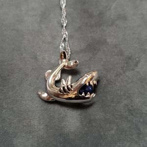 18k white gold plated pendant